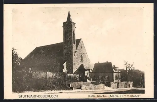 AK Stuttgart-Degerloch, Kath. Kirche Maria Himmelfahrt