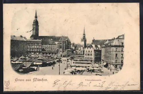 AK München, Viktualienmarkt