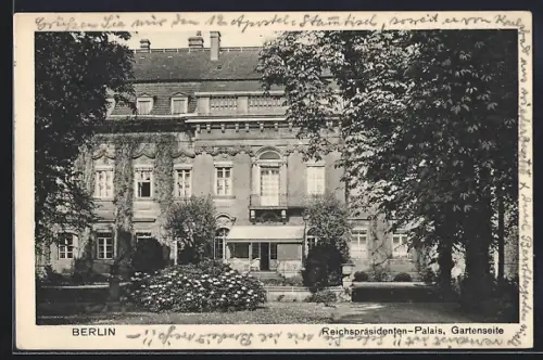 AK Berlin, Reichspräsidenten-Palais, Gartenseite