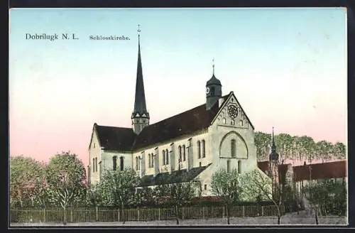 AK Dobrilugk, Schlosskirche von Aussen gesehen