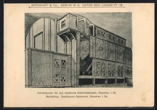 AK Berlin, Rothbart & Co., Kohlenbunker f.d. städt. Elektrizitätswerk, Unter den Linden 17-18