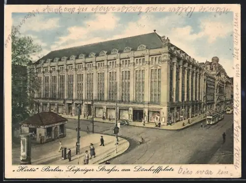 AK Berlin, Kaufhaus Hertie am Dönhoffplatz
