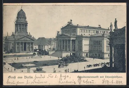 AK Berlin, Blick auf den Gendarmenmarkt