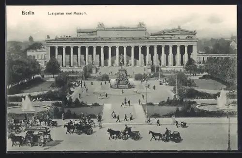 AK Berlin, Lustgarten und Museum aus der Vogelschau