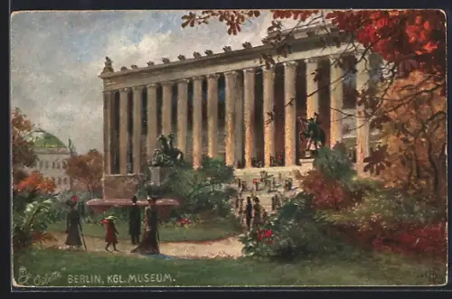Künstler-AK Berlin, Kgl. Museum mit Anlage
