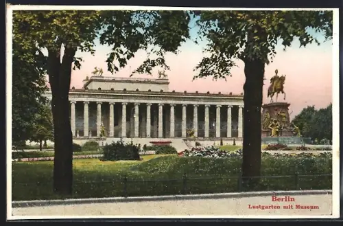AK Berlin, Lustgarten mit Museum u, Reiterstandbild