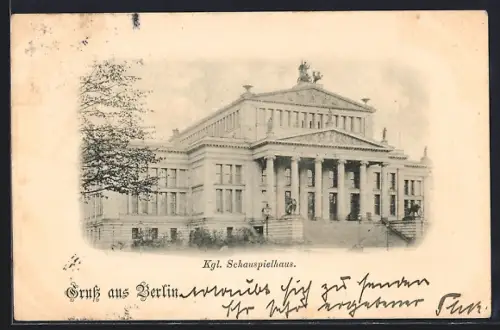 AK Berlin, Kgl. Schauspielhaus, Vorderansicht, Gendarmenmarkt