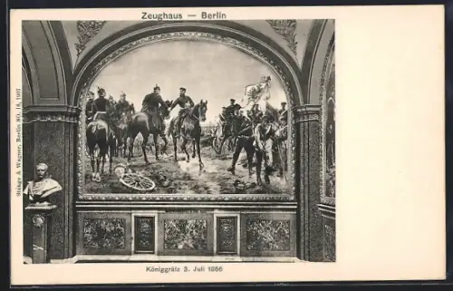 AK Berlin, Zeughaus, Gemälde Königgrätz 1866