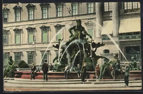AK Berlin, Schlossbrunnen, Neptun mit Dreizack
