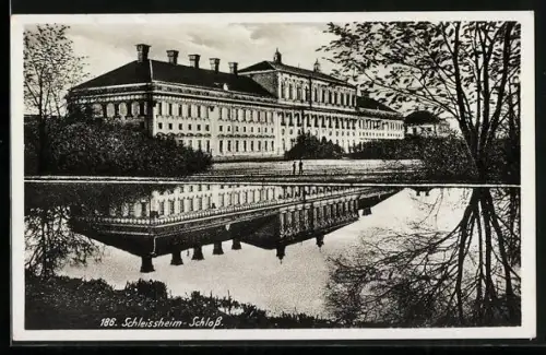 AK Schleissheim, Schloss und Wasserbecken
