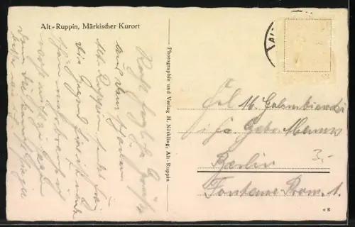 AK Alt-Ruppin, Rhinpartie mit Dampfer