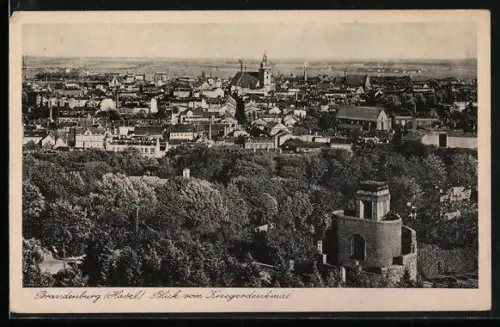 AK Brandenburg /Havel, Ortsansicht vom Kriegerdenkmal aus