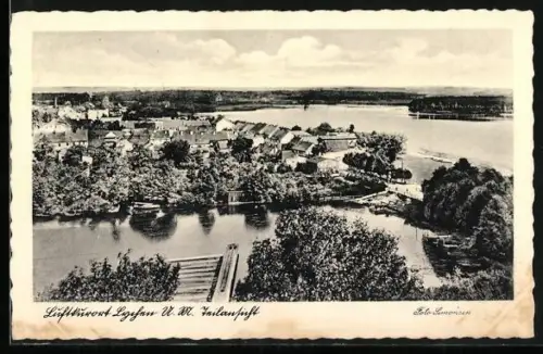 AK Lychen /U. M., Teilansicht aus der Vogelschau