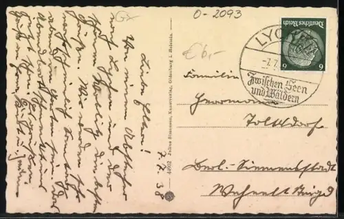 AK Lychen /U. M., Teilansicht aus der Vogelschau