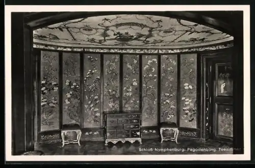 AK München, Schloss Nymphenburg, Pagodenburg, Teezimmer