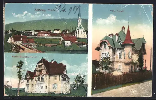 AK Zeltweg, Werks-Beamten-Hotel, Villa Sandri, Totalansicht