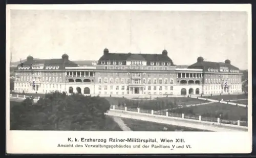 AK Wien, K. k. Erzherzog Rainer-Militärspital, Verwaltung