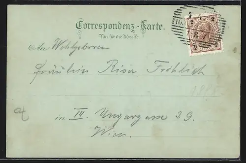 Mondschein-AK Wien, Dornbach, Restaurant zur güldenen Waldschnepfe