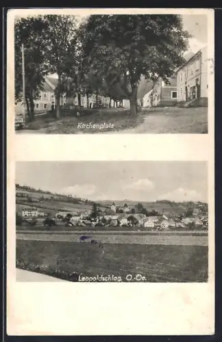 AK Leopoldschlag, Kirchenplatz, Gesamtansicht