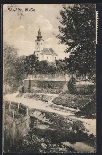 AK Röschitz /N.-Oe., Blick zur Kirche