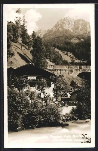 AK Telfes /Stubaital, Pension-Cafe-Restaurant Kirchbrücke