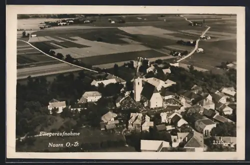 AK Naarn /O.-D., Ortsansicht vom Flugzeug aus