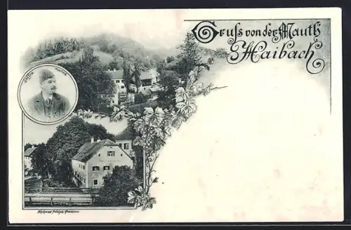 AK Haibach /Ob.-Oesterreich, Gasthof Mauth mit Umgebung, Saffra Matica / Portrait