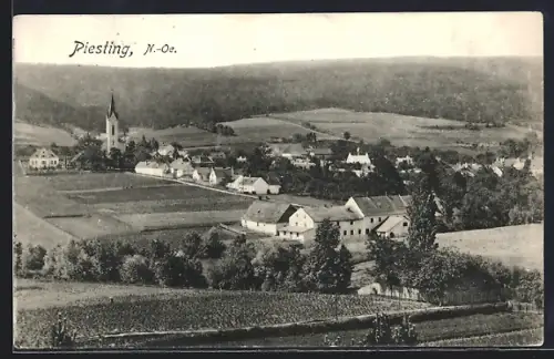 AK Piesting, Blick vom Berg auf den Ort
