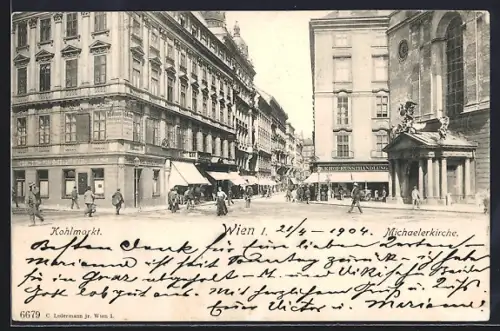 AK Wien, Kohlmarkt mit Michaelerkirche