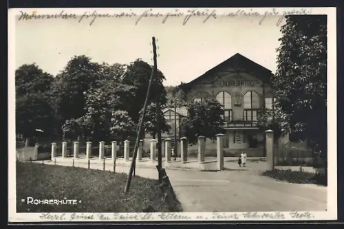 AK Wien, Gasthaus Rohrerhütte, Strassenpartie
