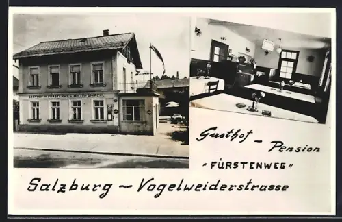 AK Salzburg, Gasthof und Pension zum Fürstenweg in der Vogelweiderstrasse, Inh. Michl und Vroni Gmachl