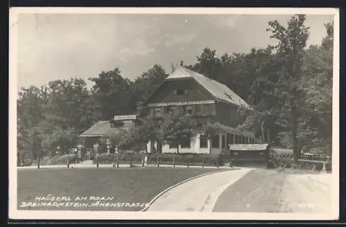 AK Wien, Dreimarkstein, Cafe und Restaurant Häuserl am Roan an der Wiener Höhenstrasse, Inh. J. Bodenstein