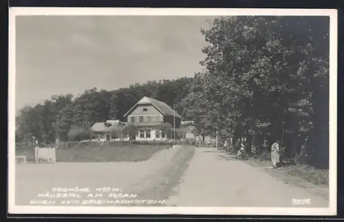 AK Wien, Dreimarkstein, Gasthof Häuserl am Roan