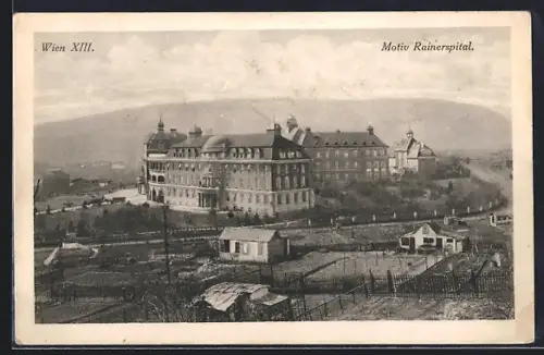 AK Wien, Rainerspital mit Schrebergärten