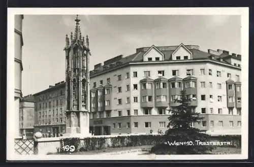 AK Wien, Triesterstrasse mit Denkmal