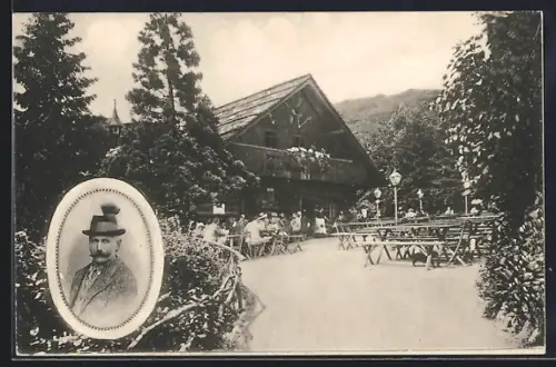 AK Wien, Ob.-St. Veit, Stock im Weg, Weingasthaus Alfred Doll, Portrait