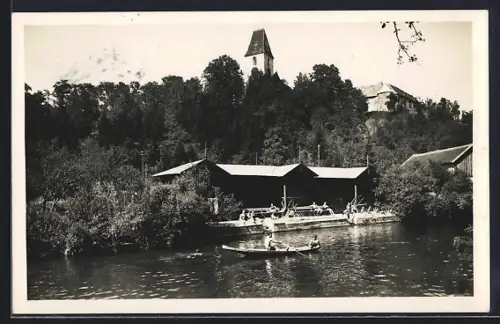 AK Kirchberg a. d. Pielach, Bad mit Besuchern