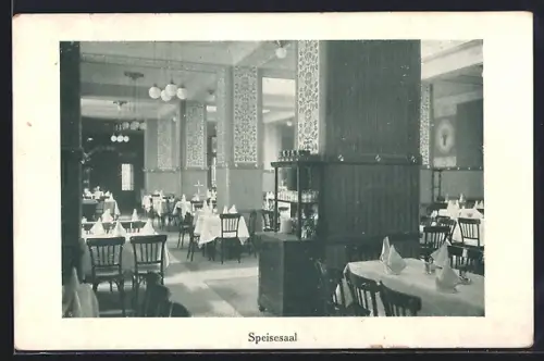 AK Wien, Josef Dörners Restaurant St. Hubertus, Speisesaal, Mariahilferstrasse 49