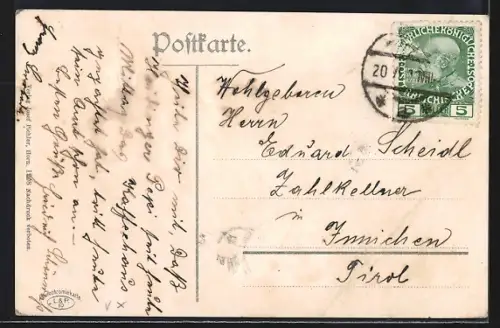 AK Horn, Strassenpartie mit Kirche