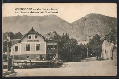 AK Maiersdorf a. d. Hohen Wand, Josef Kamper`s Gasthaus und Fleischhauerei