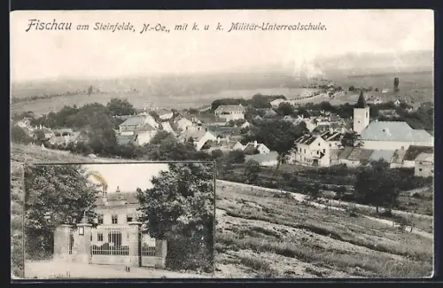 AK Fischau am Steinfelde, Militär-Unterrealschule, Ortsansicht