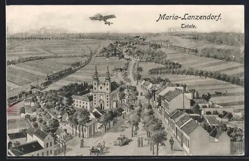 AK Maria-Lanzendorf, Teilansicht mit Blick ins Land