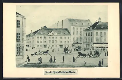 Künstler-AK Wien, Musik und Theaterfest 1924, Partie am alten Leopoldstädter Theater