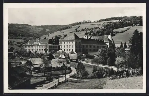 AK St. Lambrecht, Ortspartie mit Schloss