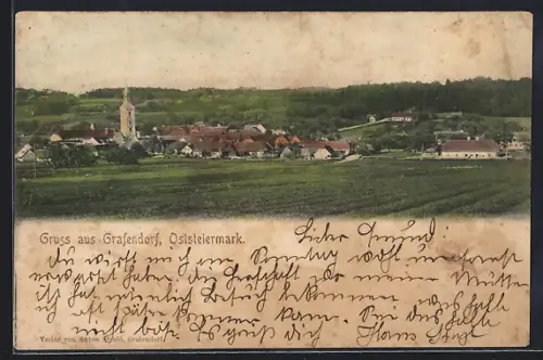 AK Grafendorf /Oststeiermark, Totalansicht mit Umgebung