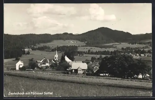 AK Zeutschach, Ortsansicht mit Pöllauer Sattel