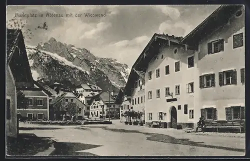 AK Abtenau, Marktplatz mit der Wieswand