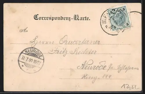 AK Wien, Praterstern mit Kaiser Josefstrasse