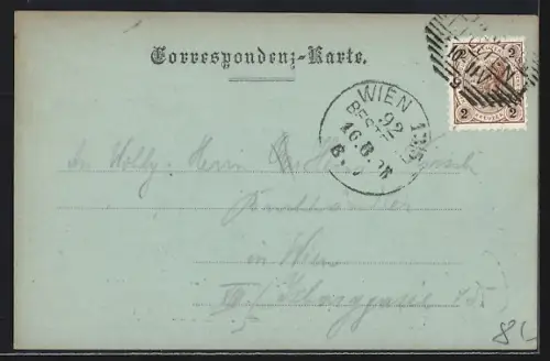 Mondschein-AK St. Pölten, Der Rathausplatz mit Denkmal