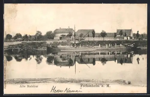 AK Frankfurt-Fechenheim, Partie mit alter Mainkur